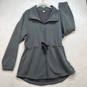 Lululemon Jacket Women's 6 Green Zip Up Peplum Waist Athletic Wrap Top